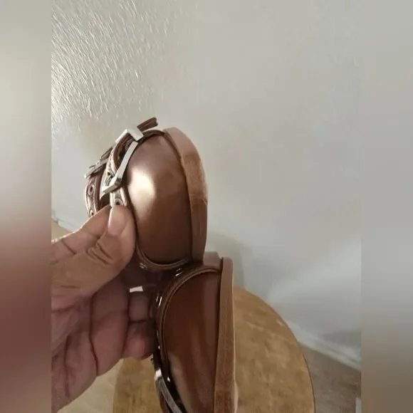 Quince Italian Leather Bold Buckle Slingback Flat Size 8 - Picture 8 of 12